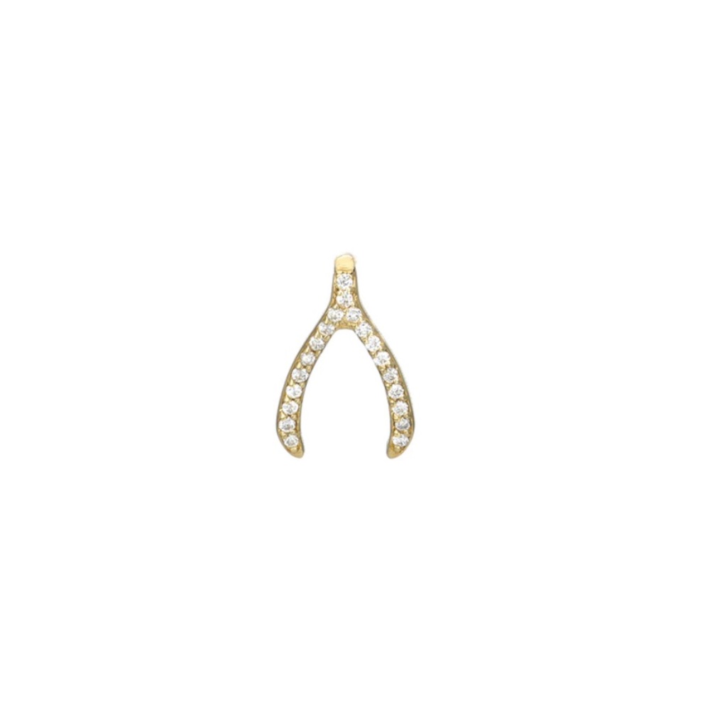 Mini Diamond wishbone pendant